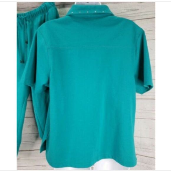 Blast Studio 2 Pc Outfit Sz Small Petite Turquoise - Picture 2 of 8